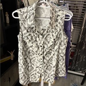 Sleeveless Snake Print Top